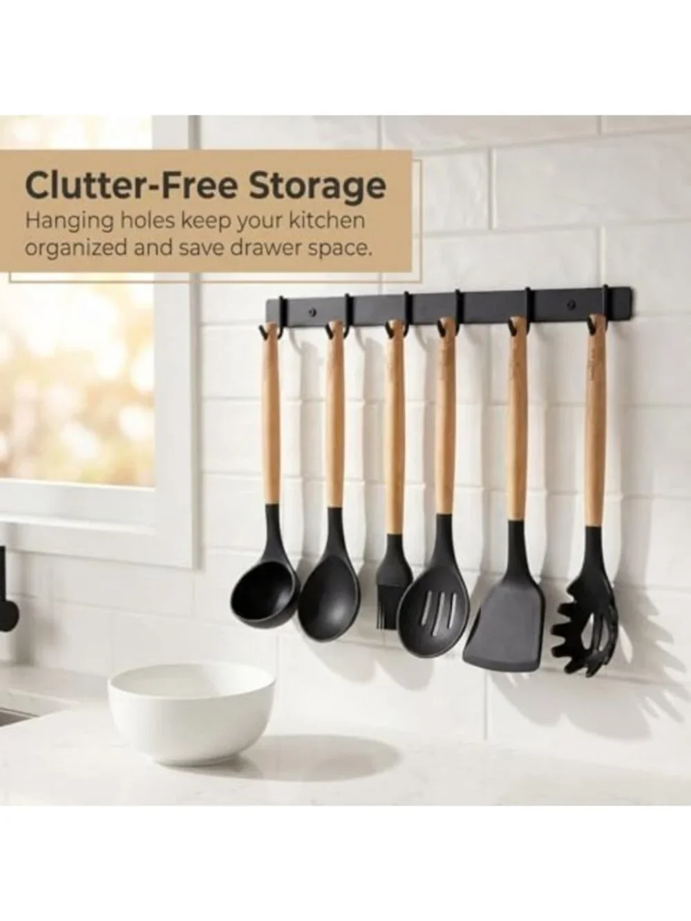 12-Piece BPA-Free Silicone Cooking Utensils Set - Heat Resistant & Non-Stick